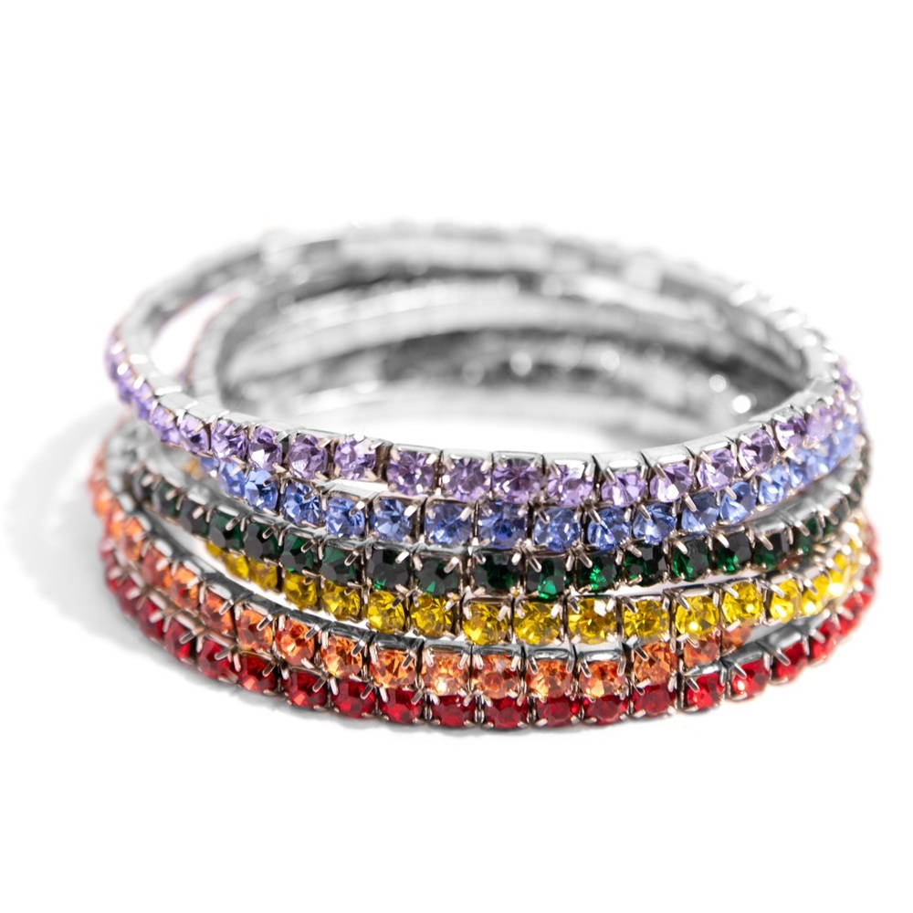 Colorful Crystal Stretchy Set - Picture 2 of 3